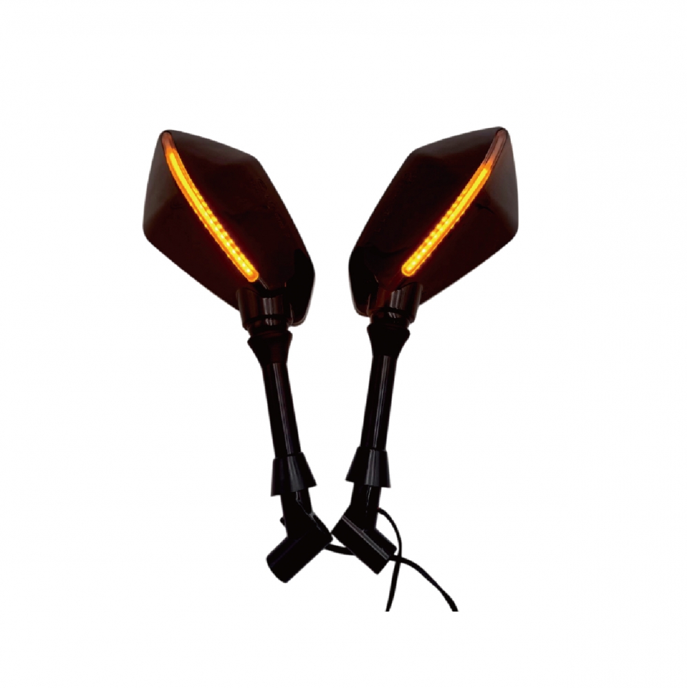 機車方向燈亮黑款後視鏡